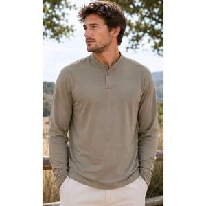 NWT Mantra Fungi Contrast Long Sleeve Polo XL Performance Luxury Minimalist